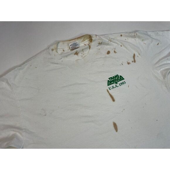 VINTAGE Trans America 1993 USA Graphic T-shirt Men XL White 90s Single Stitch - Picture 3 of 9